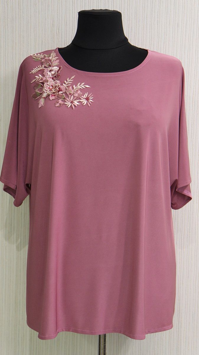 Блуза большого размера фрез 000-489 - Victorya-Shop.com