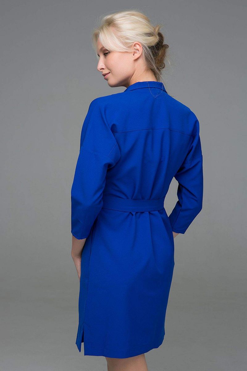 Двубортное платье на кнопках ERIKA электрик00-13378 - Victorya-Shop.com