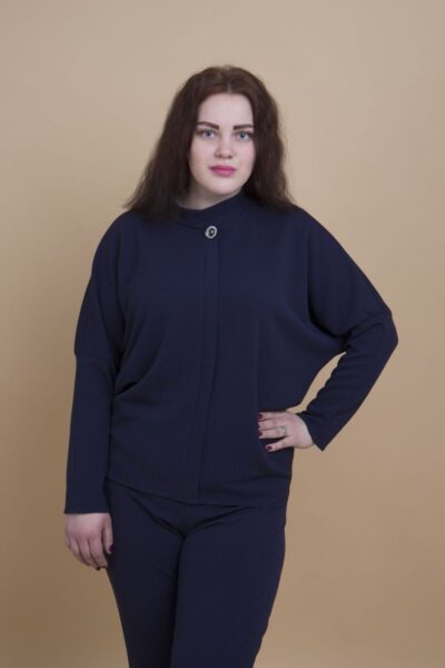 Джемпер большого размера Анна синий доступна в цвете 000-272 - Victorya-Shop.com