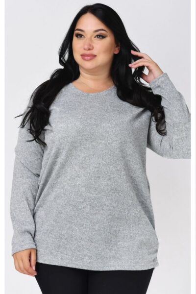 Джемпер для полных трикотаж люрикс доступен в цвете 000-669 - Victorya-Shop.com