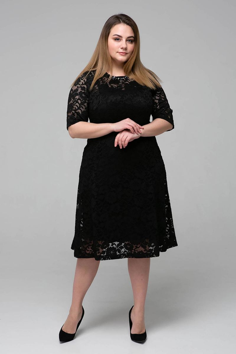 Гипюровое платье с чехлом ИВОНА черное 00-133523 - Victorya-Shop.com