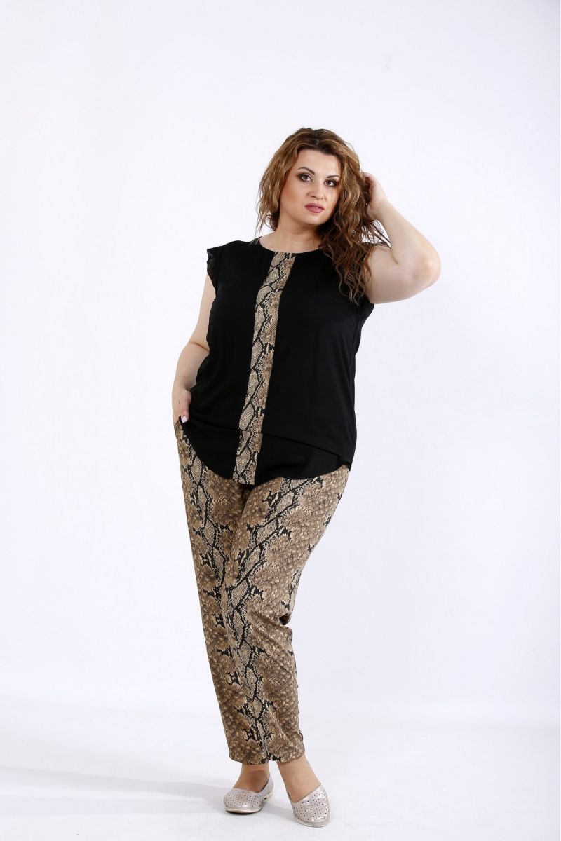 Комплект: штаны и блузка с принтом питон00-133743 - Victorya-Shop.com