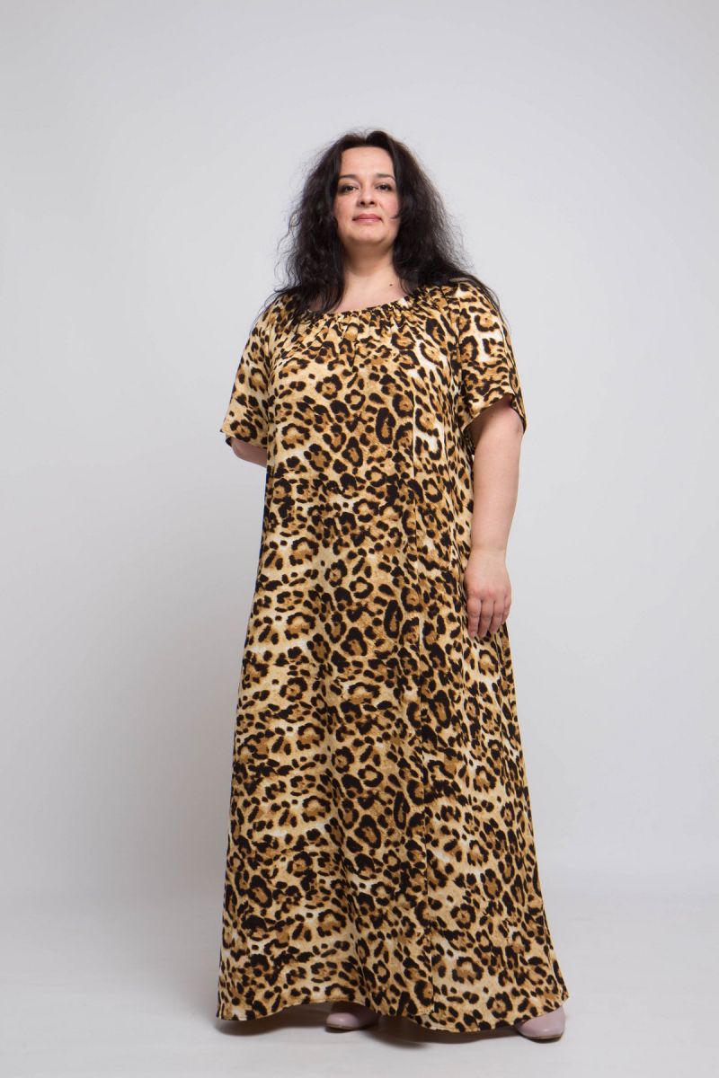 Легкое летнее платье из натуральной ткани большого размера доступно в цвете 000-704 - Victorya-Shop.com
