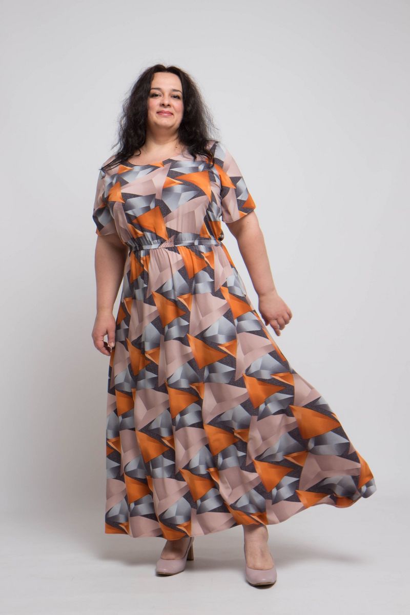 Летнее платье большого размера доступно в цвете 000-705 - Victorya-Shop.com