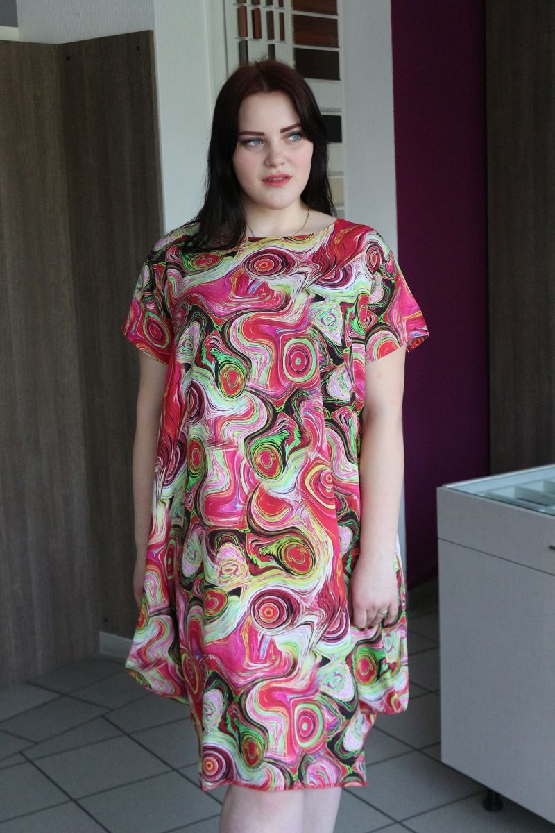Летнее платье Тюльпан большого размера из легкой натуральной ткани  00-1003 - Victorya-Shop.com
