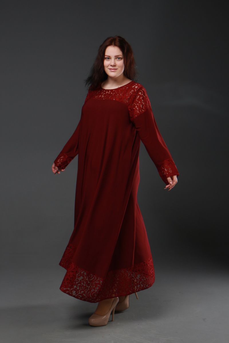 Нарядное платье для полных  Афина марсала 000-339 - Victorya-Shop.com