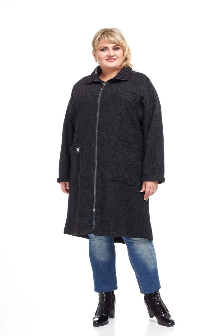 Пальто Букле черный  000-55 - Victorya-Shop.com