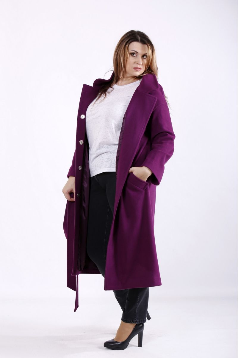 Пальто кашемтр фиолет  00-133656 - Victorya-Shop.com