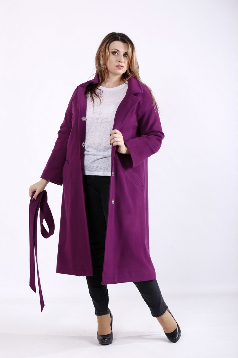 Пальто кашемтр фиолет  00-133656 - Victorya-Shop.com