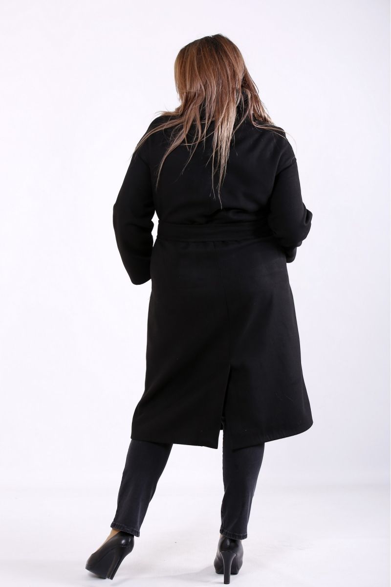 Пальто кашемтр черный  00-133655 - Victorya-Shop.com
