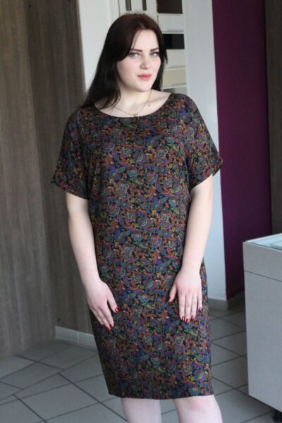 Платье большого ра-змера из натуральной ткани Лини 00-890 р - Victorya-Shop.com