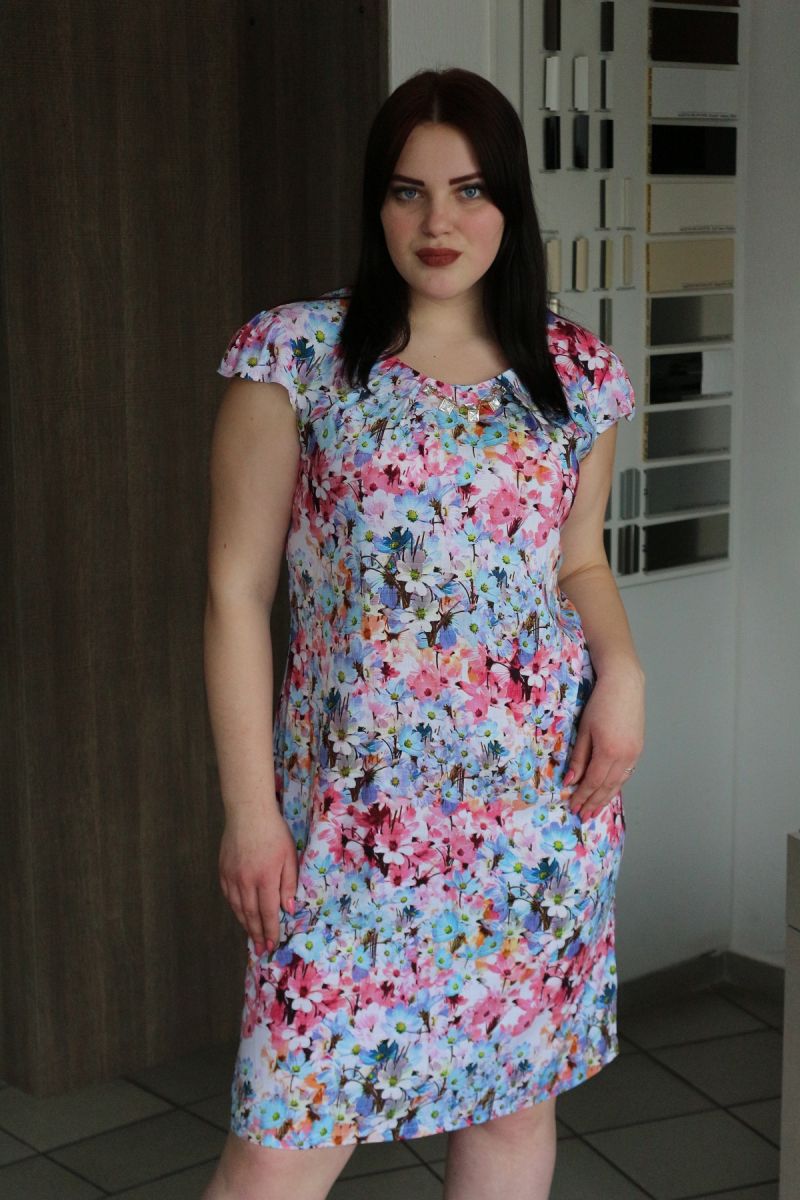 Платье большого размера из натуральной ткани 00-133505 - Victorya-Shop.com