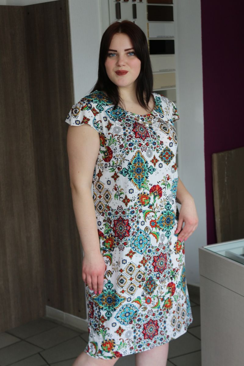 Платье большого размера из натуральной ткани 00-133506 - Victorya-Shop.com