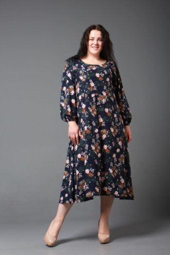 Платье большого размера из трикотажа 000-600 - Victorya-Shop.com