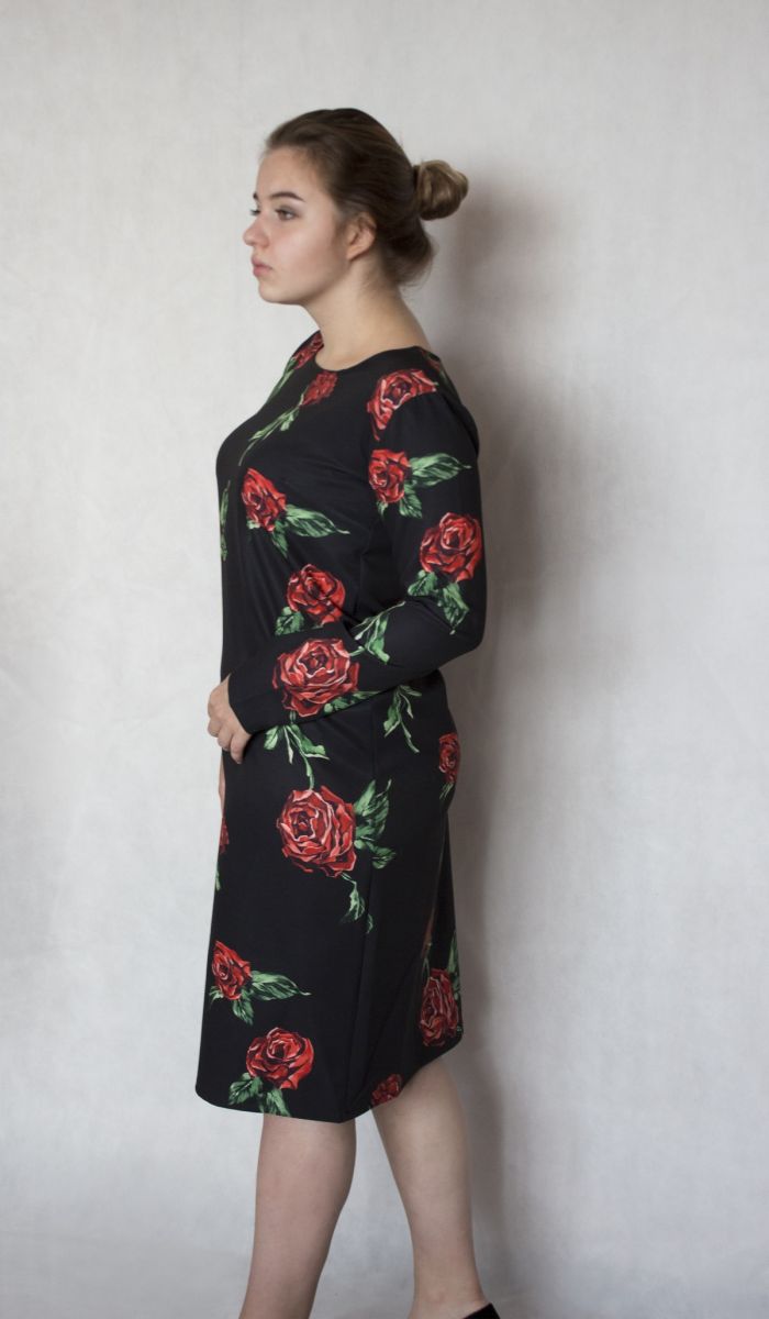 Платье большого размера  с принтом роз в стиле  Dolce & Gabbana  00-133682 - Victorya-Shop.com