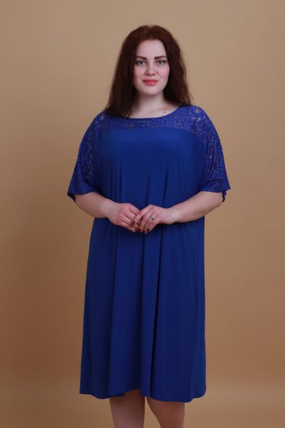 Платье для полных электрик доступно в цвете  000-443 - Victorya-Shop.com