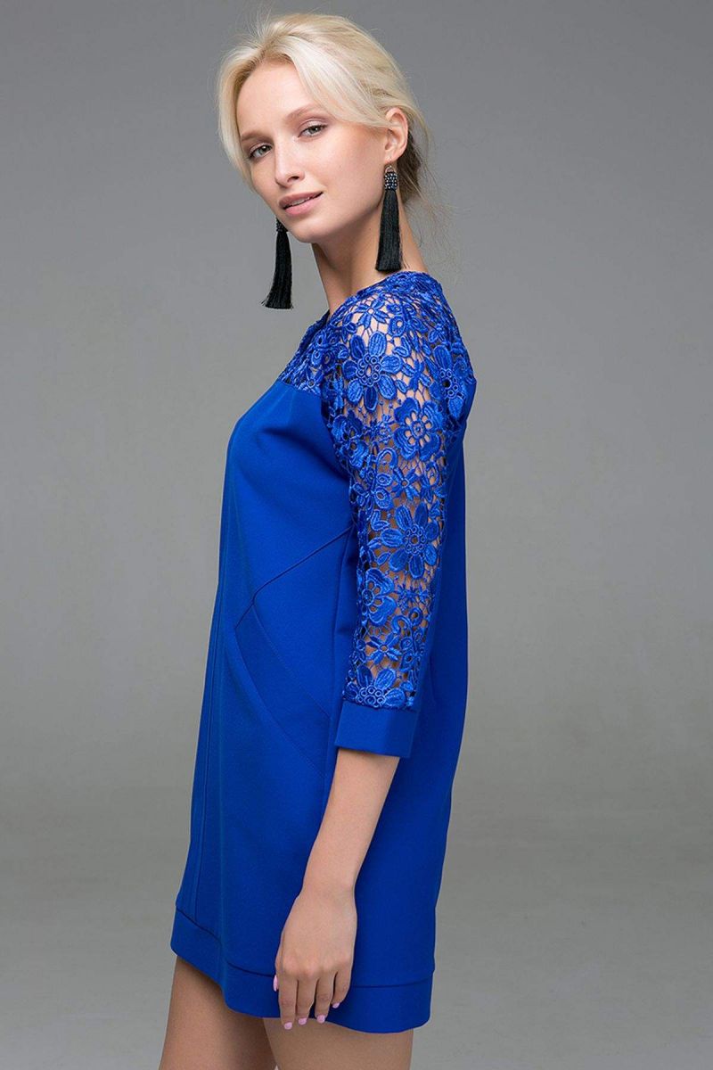 Платье с карманами BELL синее 00-13374 - Victorya-Shop.com
