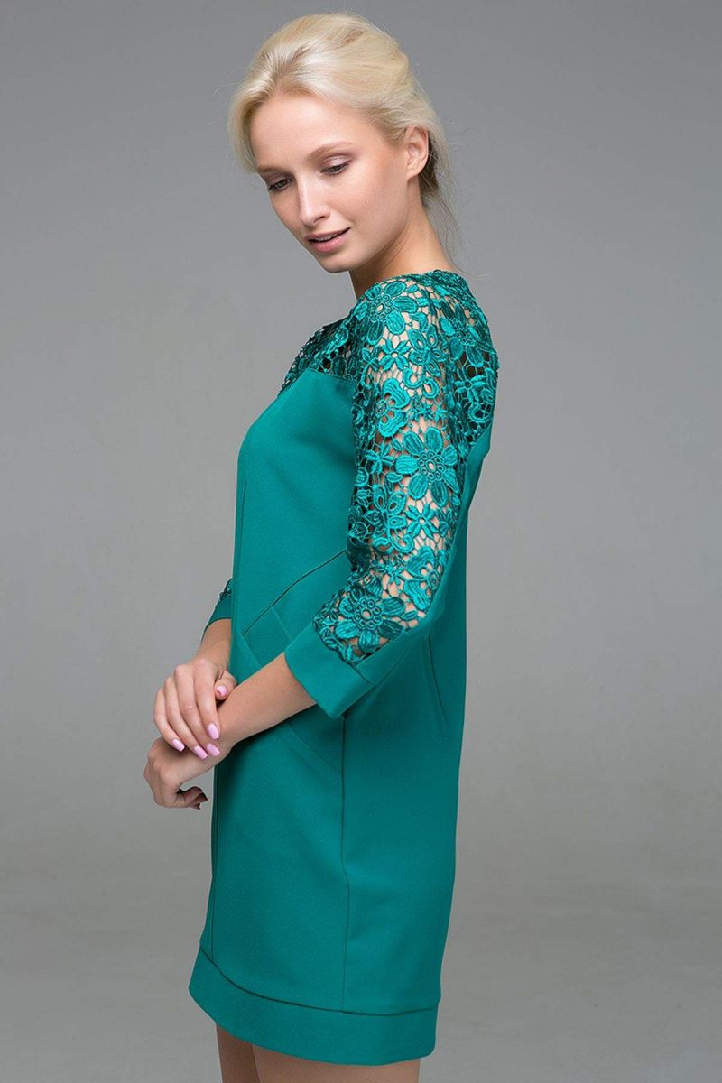 Платье с карманами BELL зеленое 00-13375 - Victorya-Shop.com