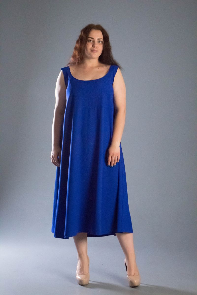 Платье -сарафан большого размера из легкой ткани креп Клер 00-133649 - Victorya-Shop.com