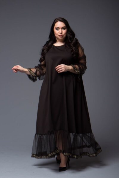 Шикарное платье для женщин пышных форм 000-698 - Victorya-Shop.com