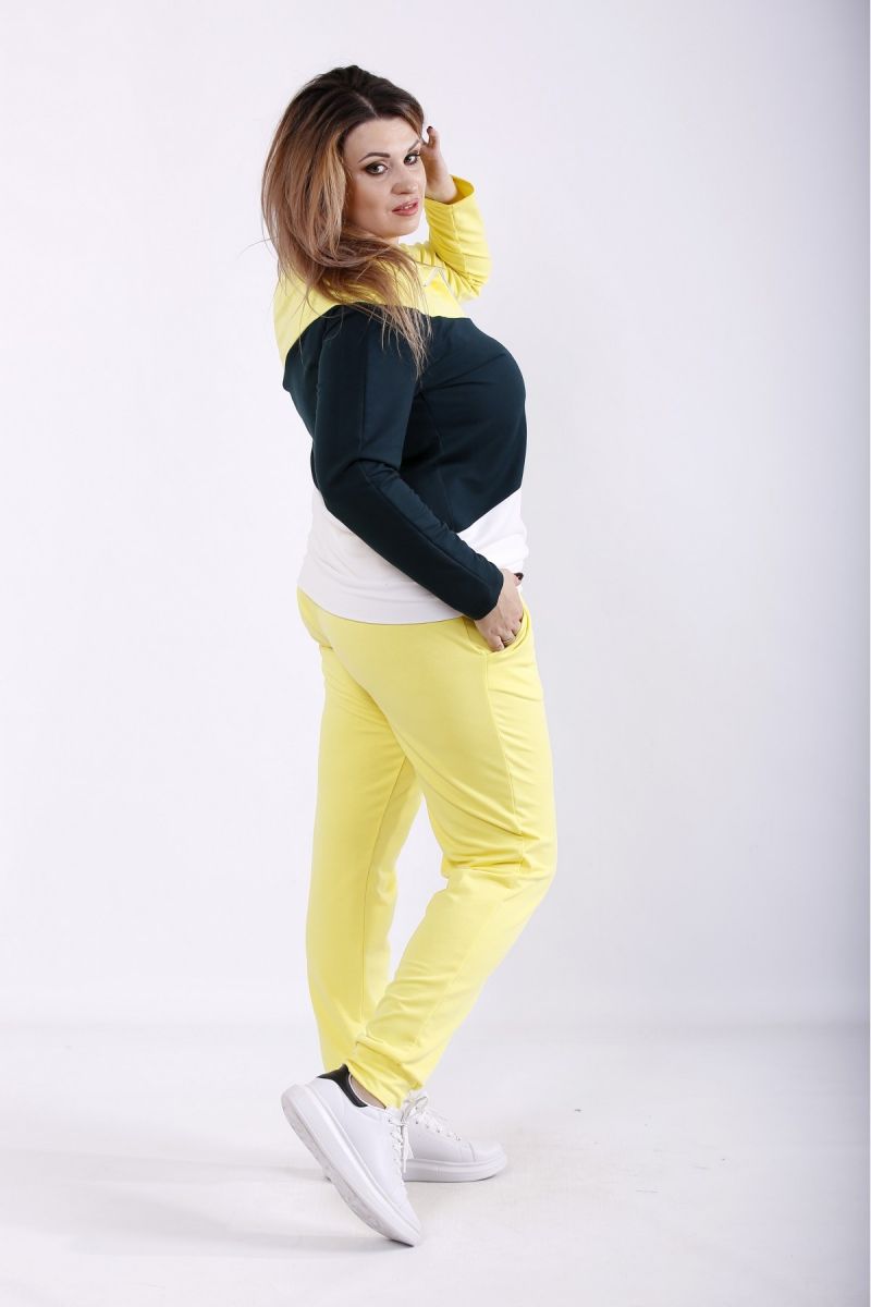 Спортивный костюм большого размера желтый  00-133691 - Victorya-Shop.com