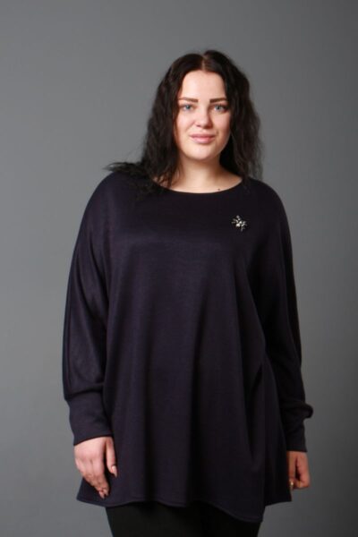 Теплая туника из королевской ангоры синий доступен в цвете  000-595 - Victorya-Shop.com