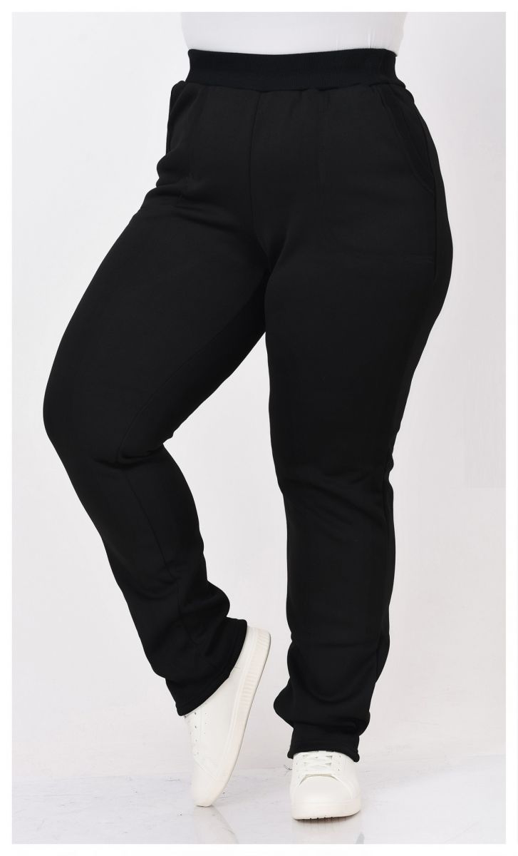 Теплые брюки большого размера трехникта на флисе 000-666 - Victorya-Shop.com
