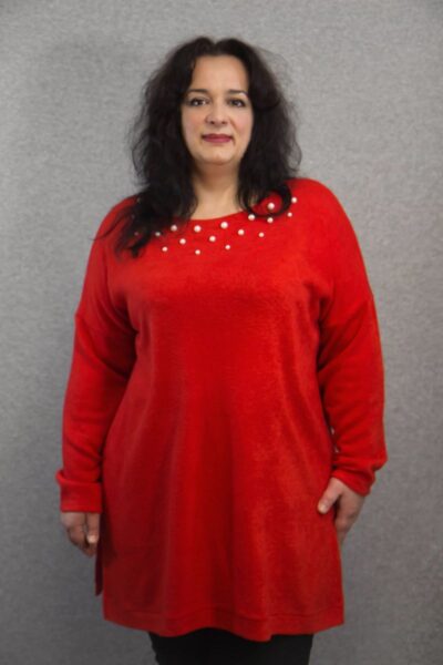 Туника из ангоры с искусственным жемчугом доступна в цвете 000-621 - Victorya-Shop.com