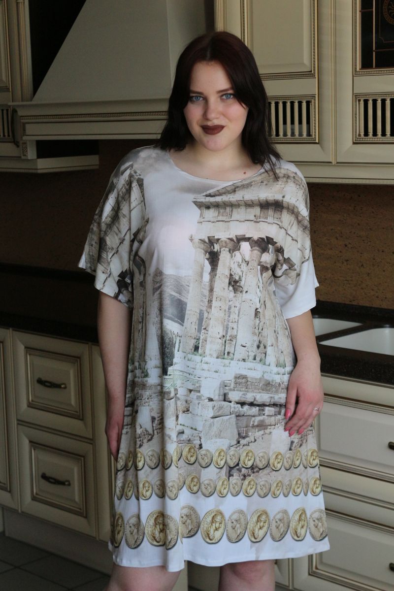 Туника-платье большого размера Лен 00-133527 - Victorya-Shop.com