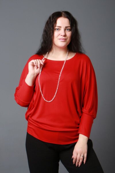 Женский джемпер большого размера с рукавами летучая мышь 000-594 - Victorya-Shop.com